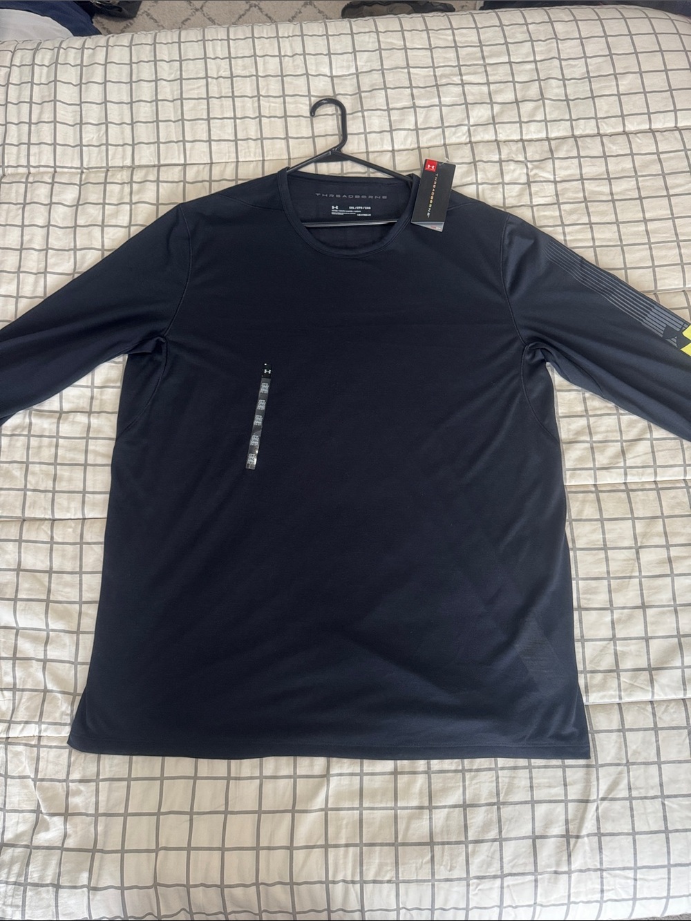 Under Armour Men’s Long-Sleeve Performance Tee - Black with Yellow Accent